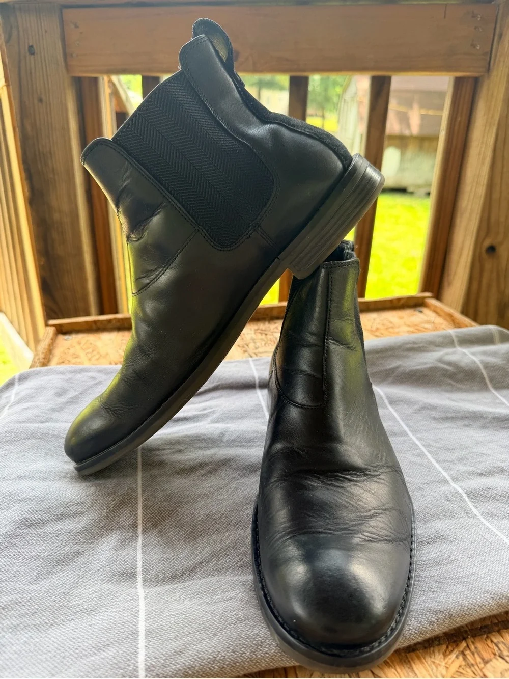 Rockport Wynstin Chelsea Black CG7318 Mens Boots Size 10.5 SHOES2